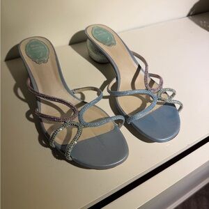 Rene Caovilla Barrel Heel Sands.  Pastel multi.
Size 40 1/2. US 9-9.5